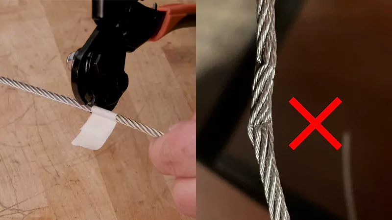 The wire cutters can damage the steel wire.
