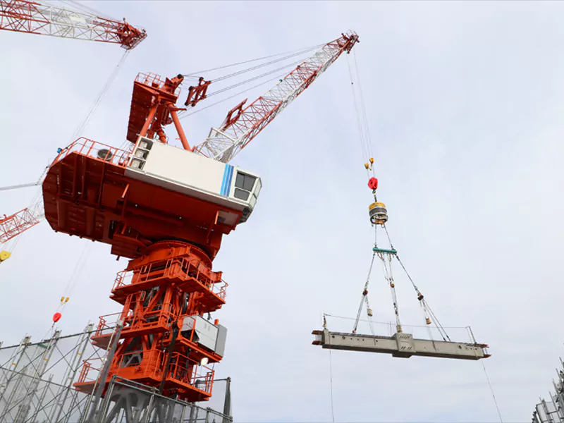 The working site of the crane