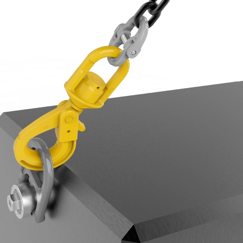 alloy chain sling g80 swivel type self locking safety hook