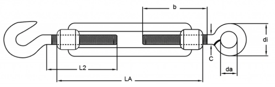 din 1480 turnbuckle stainless steel