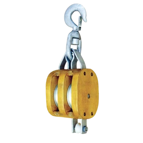 double wooden shell blocks with swivel hook
