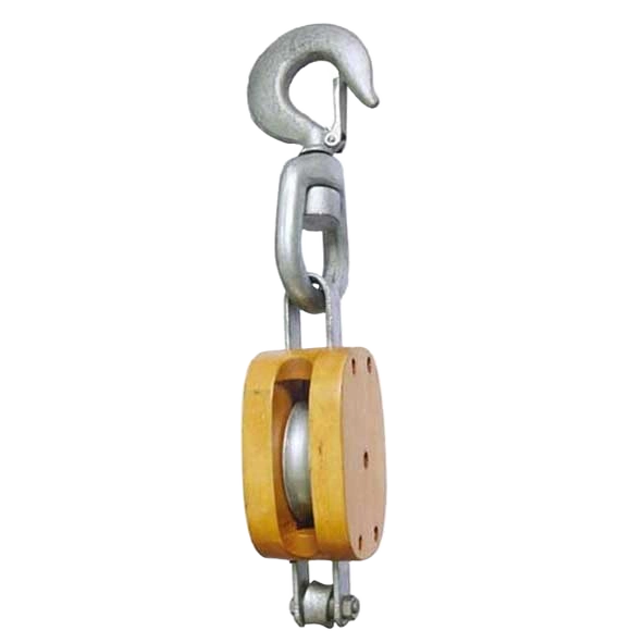 single wooden shell blocks with swivel hook