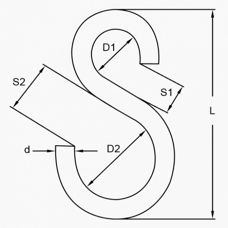 stainless steel asymmetrical s hooks