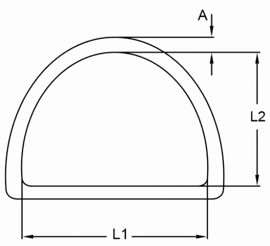 stainless steel d ring diagram