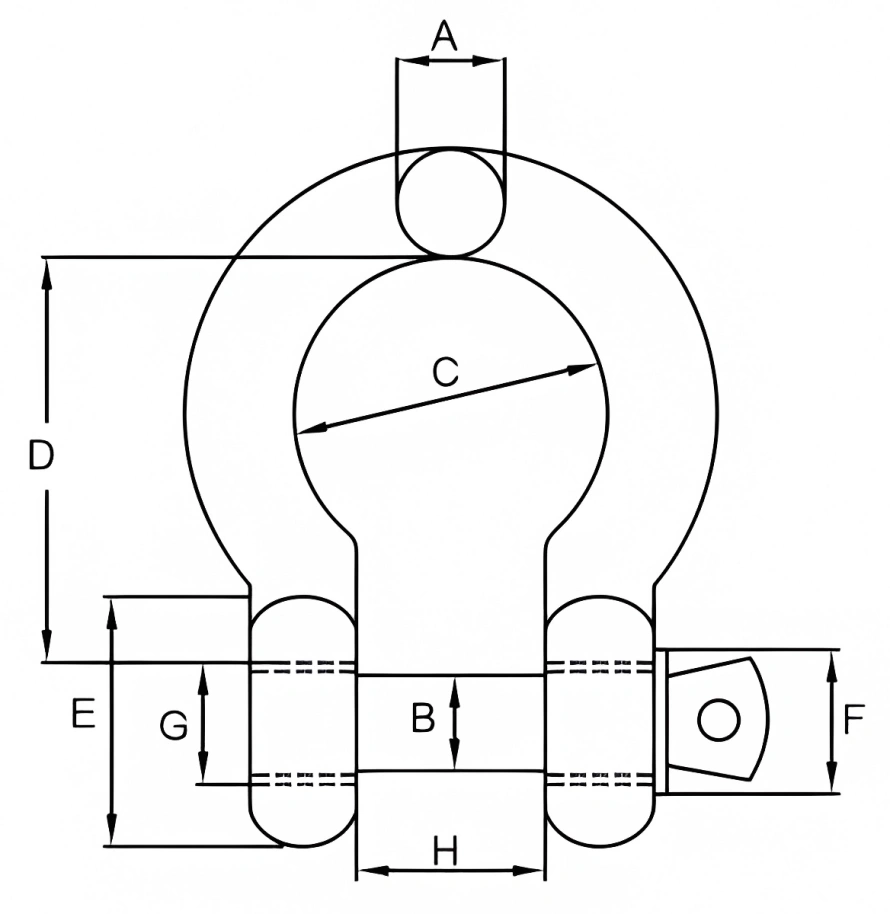 stainless steel g209 shackle