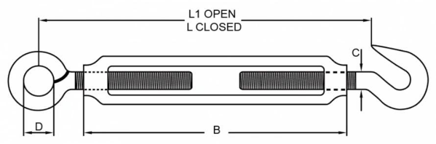 stainless steel hook eye turnbuckle​