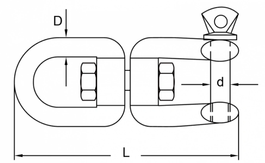stainless steel jaw eye swivel
