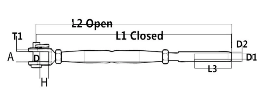 stainless steel jaw swage turnbuckle