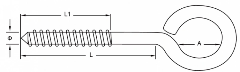 stainless steel lag eye bolt