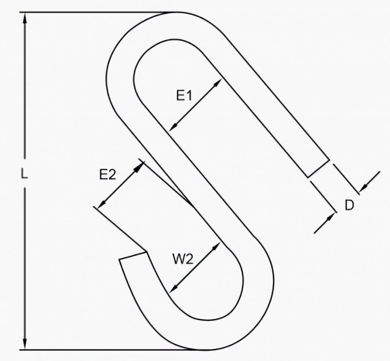 stainless steel long arm s hooks