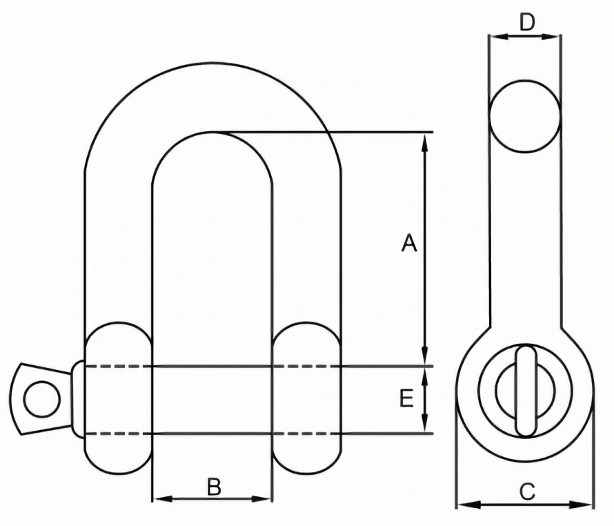 stainless steel screw pin d shackle