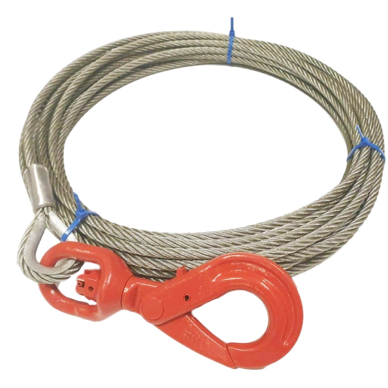 wire rope assembly g80 swivel type self locking safety hook
