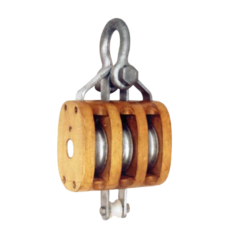 wooden pulley block