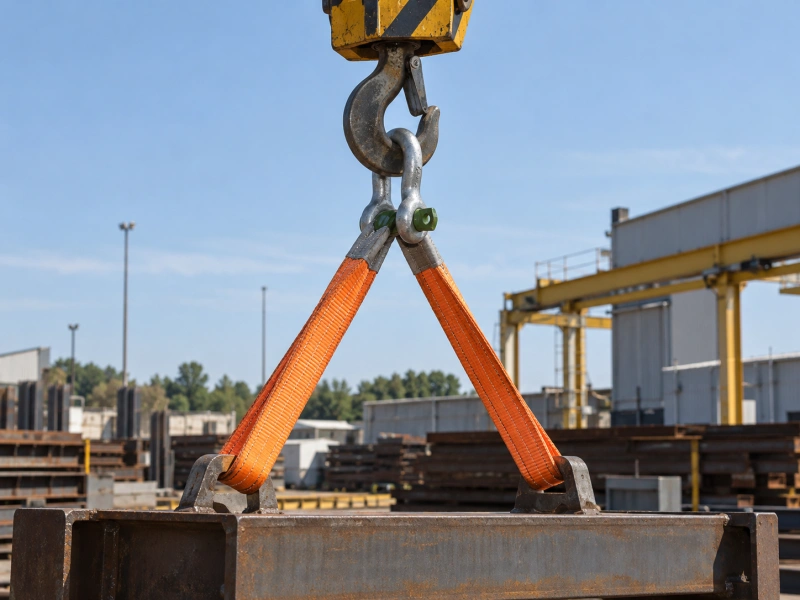 aligned shackle and sling in a lifting load path