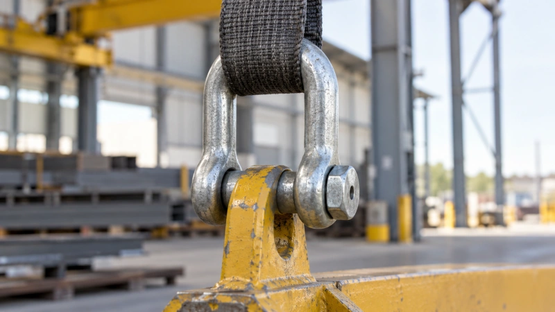 d shackle in a compact aligned lifting connection