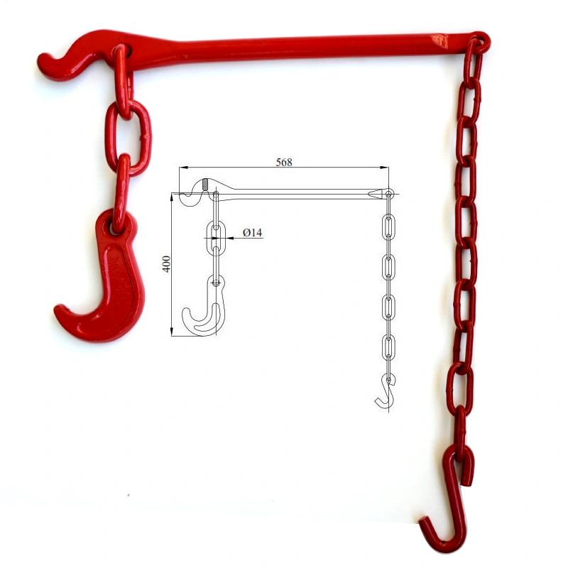 lashing lever binder with c hook and chain load binders
