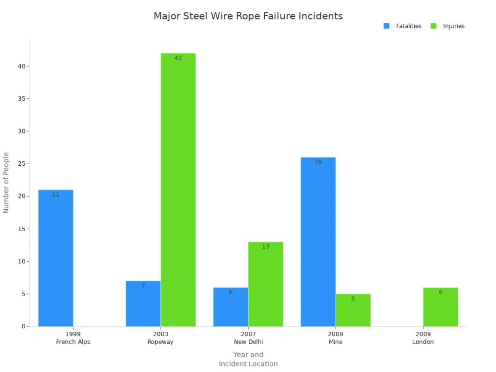 major steel wire rope failure incidents