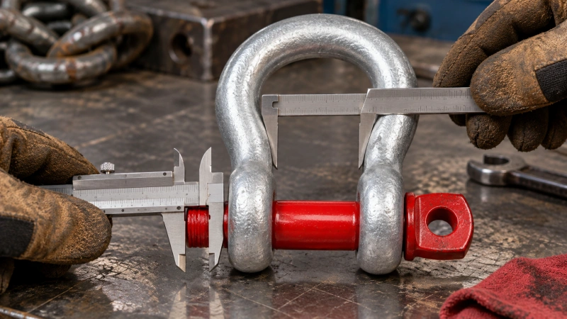 measuring shackle pin diameter and inside width