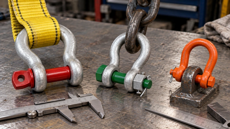 shackle fit with sling chain and lifting lug