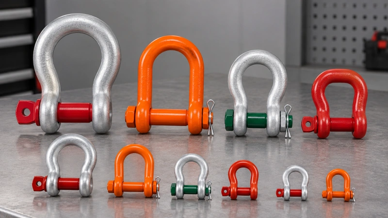 shackles in different sizes and pin style
