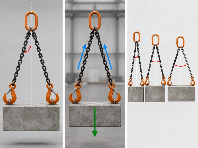two leg chain sling tension calculation diagram