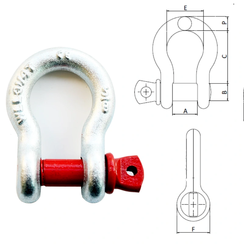 u.s. type drop forged g 209 screw pin anchor shackle