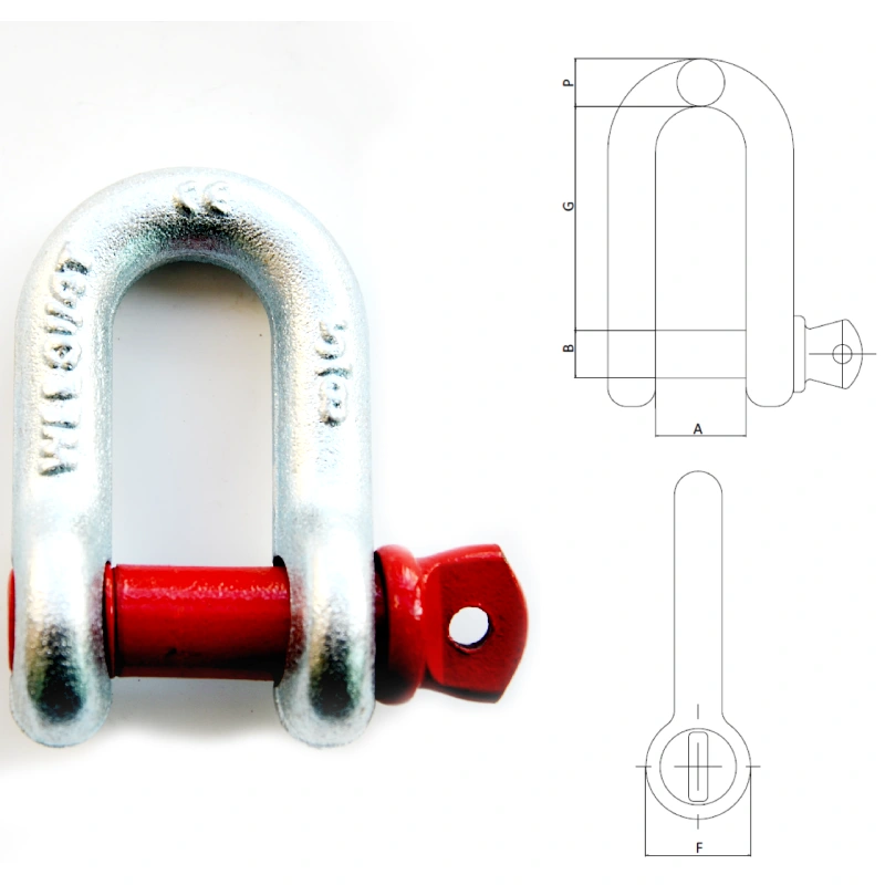 u.s. type drop forged g 210 screw pin dee shackle