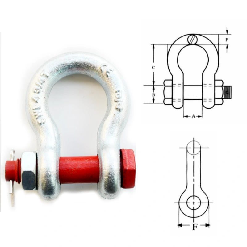 u.s. type drop forged g 2130 bolt type anchor shackle