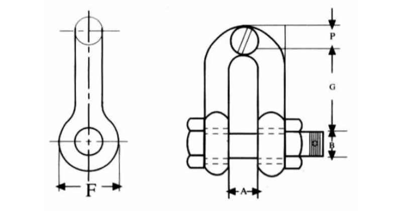u.s. type drop forged g 2150 bolt type dee shackle factory