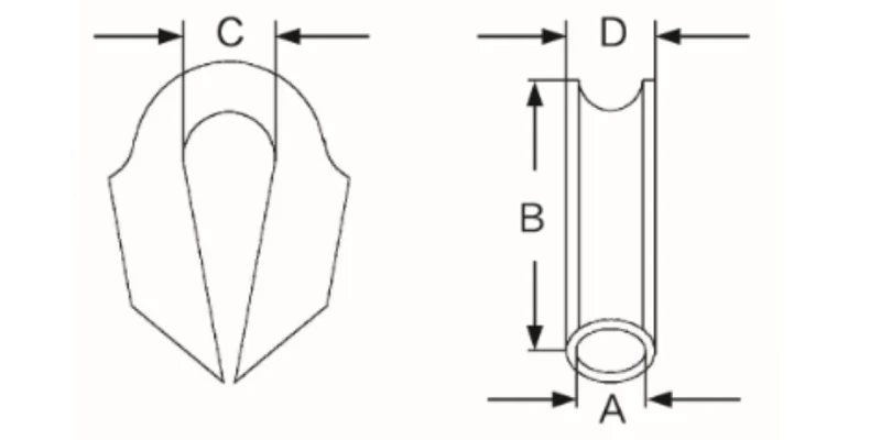 with or without gusset wire rope tubular thimble factory