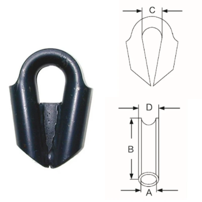 with or without gusset wire rope tubular thimble