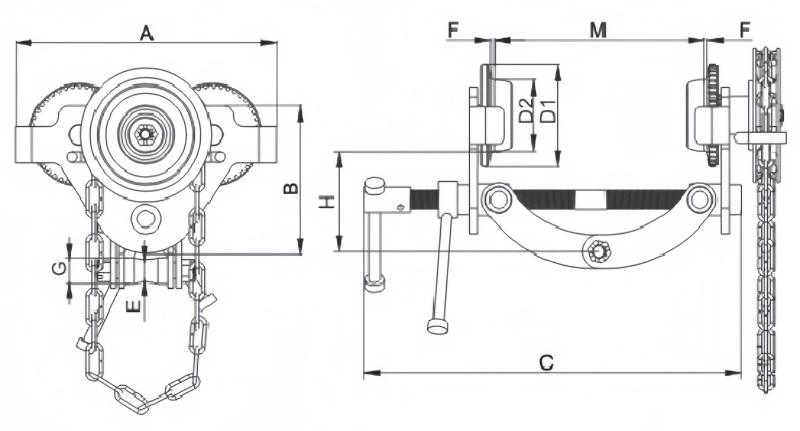 beam clamp trolley​ drawing
