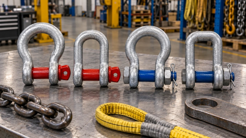 bow and dee shackles with screw and safety pins