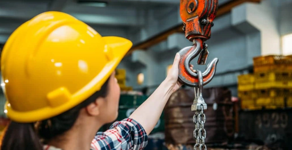 electric chain hoist load chain care and inspection