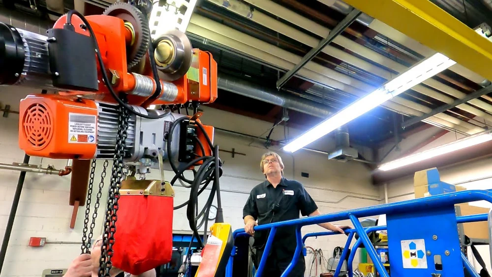 electric trolley hoist installation