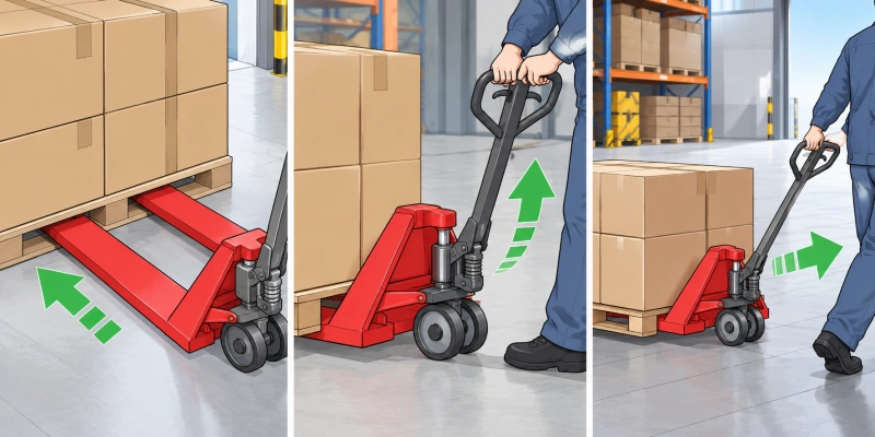 fork insertion lifting and moving sequence