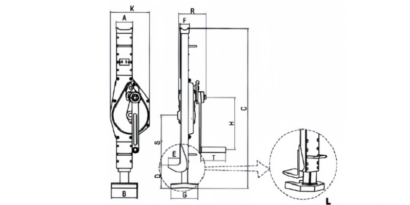handle mechanical jack​ drawing