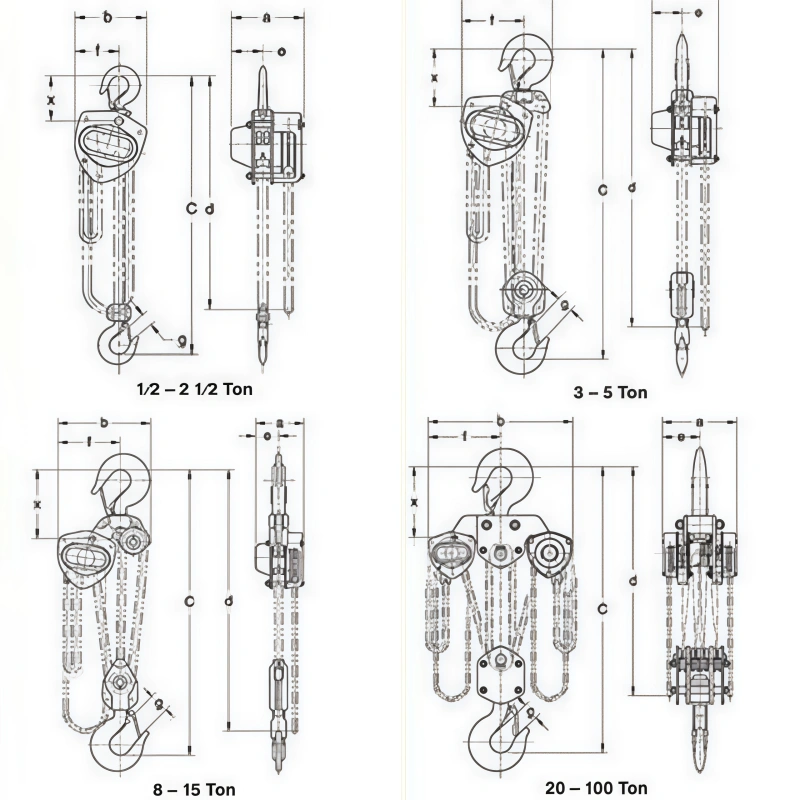 heavy duty chain block drawing
