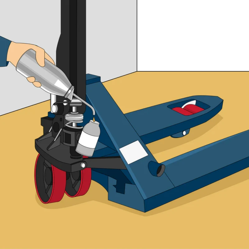 how to add hydraulic fluid to a hand pallet jack