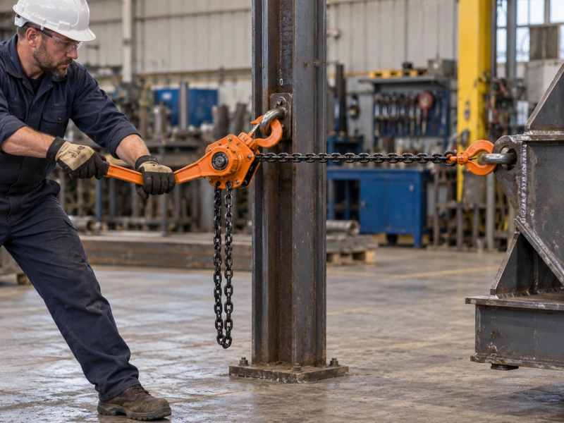 lever chain hoist used for horizontal pulling
