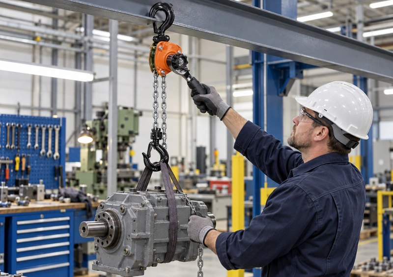 lever hoist lifting gearbox without external power