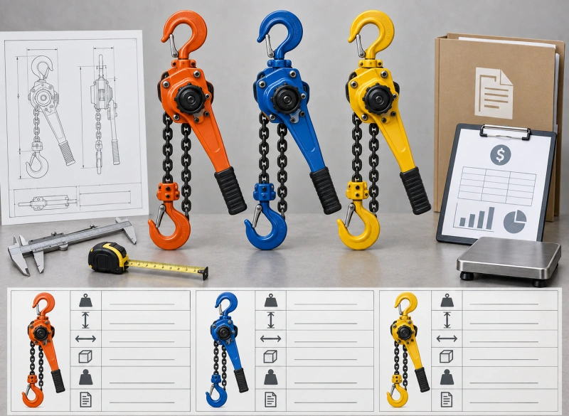 lever hoist manufacturer model comparison