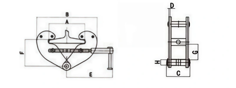 lifting beam clamp​ drawing