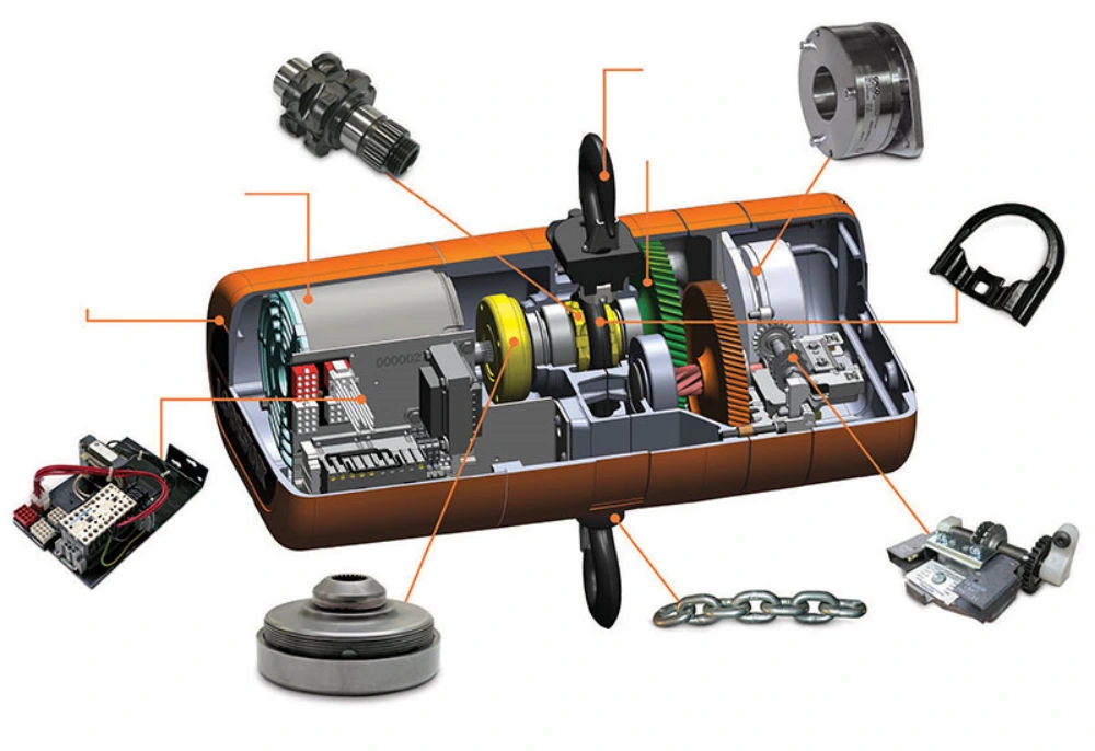 main components of electric chain hoists