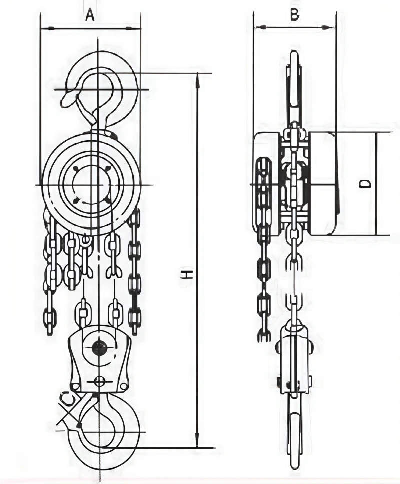 manual chain hoists​ drawing