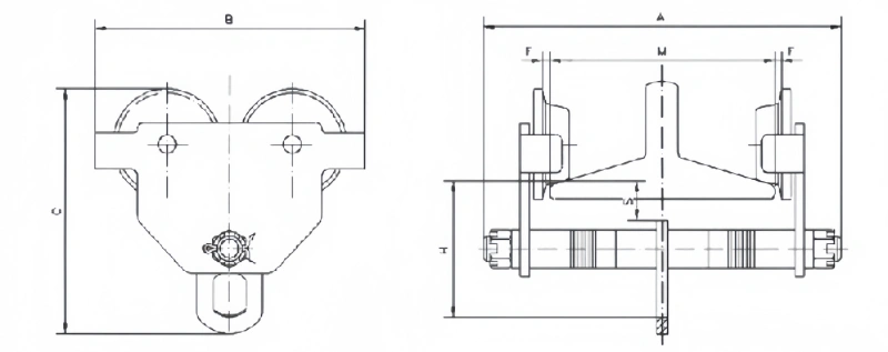 manual gear trolley​ drawing
