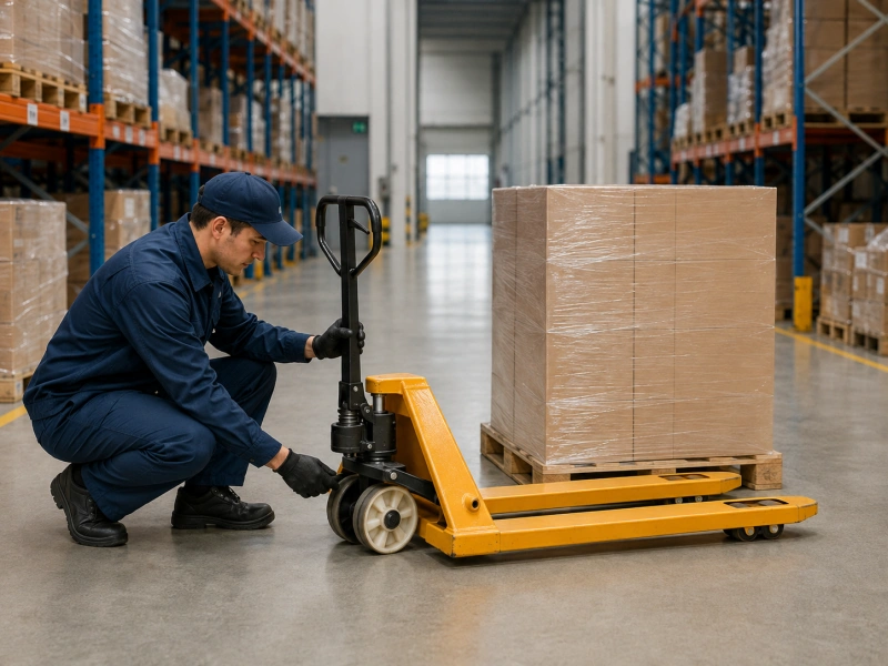 manual pallet truck inspection before use