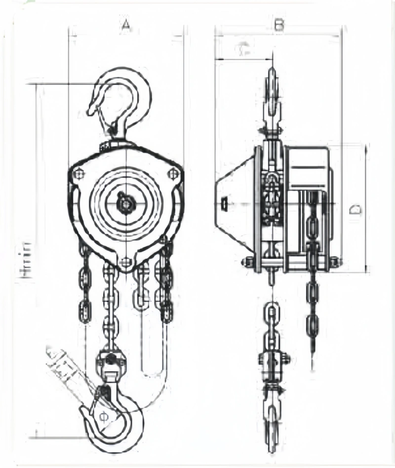 mini hand chain hoist​ drawing