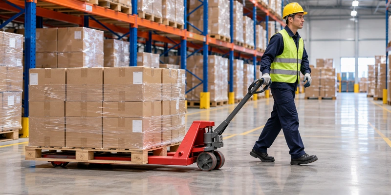 moving loaded pallet truck