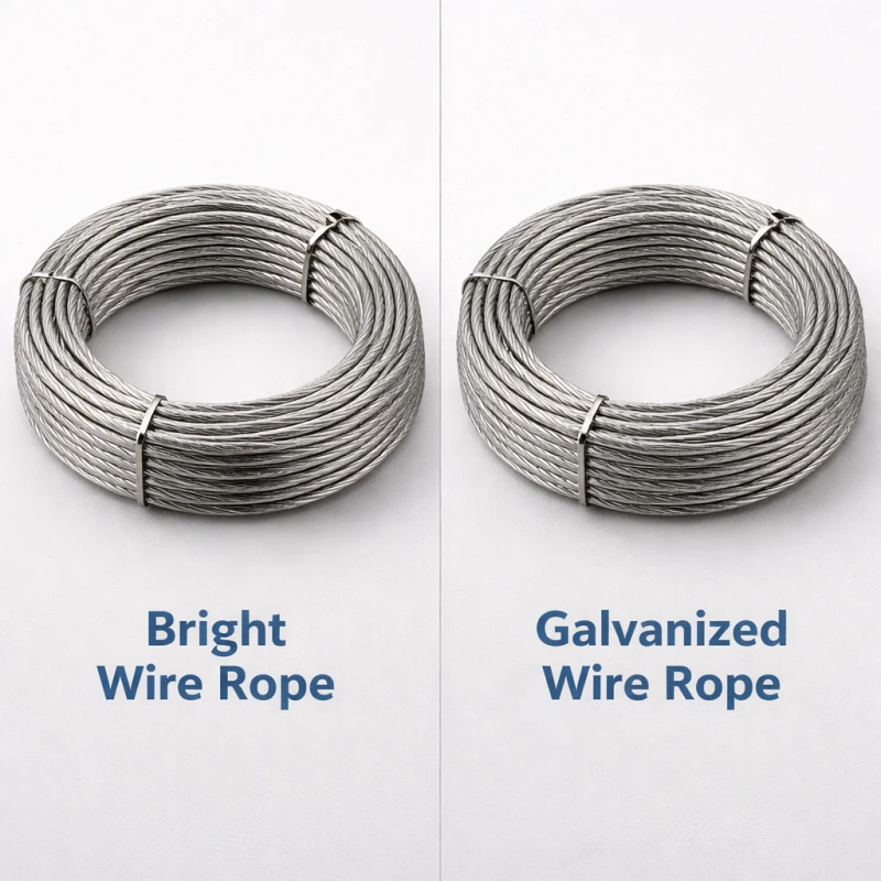 bright wire rope vs galvanized